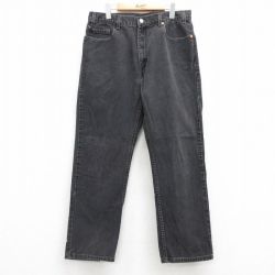 W35★古着 ジーンズ Levis リーバイス 505 メンズ 00年代 00s コットン 黒 ブラック デニム 25jul16 中古 ボトムス ジーパン Gパン ロング パンツ