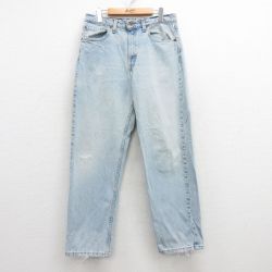W33★古着 ジーンズ Levis リーバイス 550 メンズ 薄紺 ネイビー デニム 25jul16 中古 ボトムス ジーパン Gパン ロング パンツ