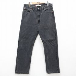 W36★古着 ジーンズ Levis リーバイス 505 メンズ コットン 黒 ブラック デニム 25jul25 中古 ボトムス ジーパン Gパン ロング パンツ