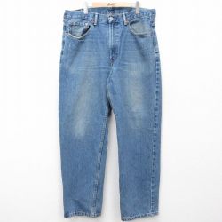 W39★古着 ジーンズ Levis リーバイス 550 メンズ ヒゲ 大きいサイズ コットン 紺 ネイビー デニム 25jul25 中古 ボトムス ジーパン Gパン ロング パンツ