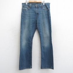 【50%OFF】W36★古着 リーバイス Levis 514 ジーンズ メンズ ヒゲ 紺 ネイビー デニム 25jul30 中古 ボトムス ジーパン Gパン ロング パンツ