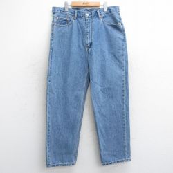 W38★古着 ジーンズ Levis リーバイス 550 メンズ コットン USA製 紺 ネイビー デニム 25jul30 中古 ボトムス ジーパン Gパン ロング パンツ