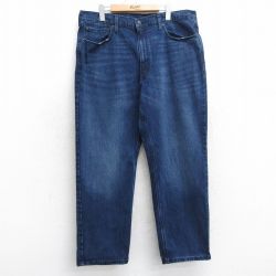 W38★古着 ジーンズ Levis リーバイス 550 メンズ ヒゲ 濃紺 ネイビー デニム 25jul30 中古 ボトムス ジーパン Gパン ロング パンツ