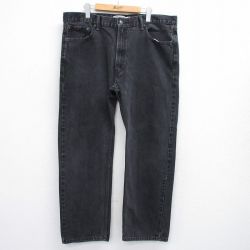 W40★古着 ジーンズ Levis リーバイス 505 メンズ 大きいサイズ コットン 黒 ブラック デニム 25aug01 中古 ボトムス ジーパン Gパン ロング パンツ