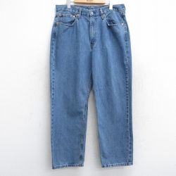 W37★古着 ジーンズ Levis リーバイス 550 メンズ コットン 紺 ネイビー デニム 25aug13 中古 ボトムス ジーパン Gパン ロング パンツ