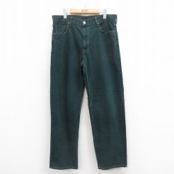 W36★古着 ジーンズ Levis リーバイス 550 メンズ テーパード コットン 緑 グリーン デニム 25sep05 中古 ボトムス ジーパン Gパン ロング パンツ