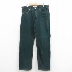 【20%OFF】W37★古着 ジーンズ Levis リーバイス 505 メンズ コットン 緑 グリーン デニム 25sep05 中古 ボトムス ジーパン Gパン ロング パンツ