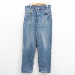 W34★古着 ジーンズ Levis リーバイス 550 メンズ 00年代 00s テーパード コットン 紺 ネイビー デニム 25sep05 中古 ボトムス ジーパン Gパン ロング パンツ