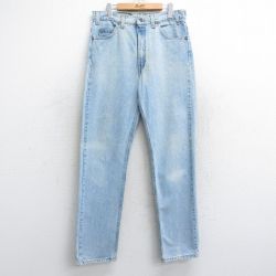 W33★古着 リーバイス Levis 505 メンズ 00年代 00s コットン 薄紺 ネイビー デニム 25sep06 中古 ボトムス ジーパン Gパン ロング パンツ
