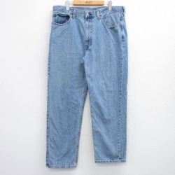 W38★古着 ジーンズ リーバイス Levis 550 メンズ コットン 薄紺 ネイビー デニム 25sep19 中古 ボトムス ジーパン Gパン ロング パンツ