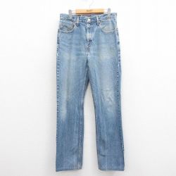 【20%OFF】W36★古着 ジーンズ Levis リーバイス 505 メンズ 00年代 00s ヒゲ コットン 薄紺 ネイビー デニム 25sep30 中古 ボトムス ジーパン Gパン ロング パンツ