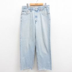 W34★古着 ジーンズ Levis リーバイス 550 メンズ 00年代 00s テーパード 薄紺 ネイビー デニム 25sep30 中古 ボトムス ジーパン Gパン ロング パンツ