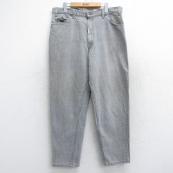 W38★古着 リーバイス Levis 550 メンズ 90年代 90s テーパード コットン USA製 グレー デニム 【spe】 25oct15 中古 ボトムス ジーパン Gパン ロング パンツ