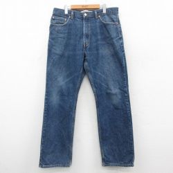 W36★古着 ジーンズ Levis リーバイス 505 メンズ コットン 紺 ネイビー デニム 25oct27 中古 ボトムス ジーパン Gパン ロング パンツ