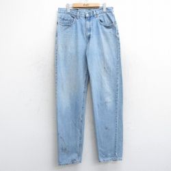 W34★古着 リーバイス Levis 550 メンズ テーパード コットン USA製 薄紺 デニム【spe】 25nov20
