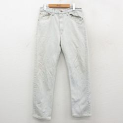 W33★古着 ジーンズ Levis リーバイス 505 メンズ 90年代 90s コットン USA製 薄紺 デニム 26feb17