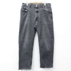 W36★古着 ジーンズ Levis リーバイス 550 メンズ コットン USA製 黒 デニム 26mar05