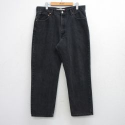 W36★古着 ジーンズ Levis リーバイス 550 メンズ コットン 黒 デニム 26mar24