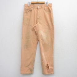 W34★古着 ジーンズ Levis リーバイス 550 メンズ 00年代 00s オレンジ系 デニム 26mar24