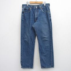W34★古着 ジーンズ Levis リーバイス 550 メンズ ヒゲ コットン 紺 デニム 26mar24