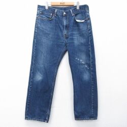 リーバイス505 ジーンズ ヒゲ ネイビー W35 | 古着