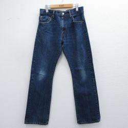 W32★古着 ジーンズ Levis リーバイス 517 メンズ ヒゲ コットン 紺 ネイビー デニム 【spe】 25mar13 中古 ボトムス ジーパン Gパン ロング パンツ