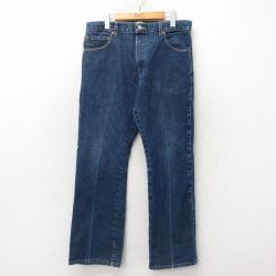 W34★古着 ジーンズ Levis リーバイス 517 メンズ ブーツカット コットン 紺 ネイビー デニム 25jun20 中古 ボトムス ジーパン Gパン ロング パンツ