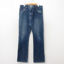 【20%OFF】W34★古着 ジーンズ Levis リーバイス 517 メンズ ブーツカット ヒゲ コットン 紺 ネイビー デニム 25jun20 中古 ボトムス ジーパン Gパン ロング パンツ