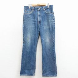 W34★古着 ジーンズ Levis リーバイス 517 メンズ 00年代 00s ブーツカット ヒゲ コットン 紺 デニム【spe】 26feb27