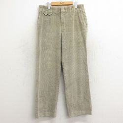 W35★古着 ランズエンド コーデュロイ パンツ メンズ 90年代 90s 太畝 USA製 ベージュ系 カーキ 【spe】 24nov28 中古 ボトムス ロング