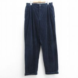 W34★古着 ギャップ GAP コーデュロイ パンツ メンズ 00年代 00s 太畝 紺 ネイビー 25feb15 中古 ボトムス ロング