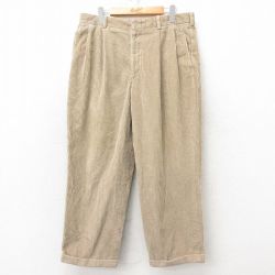 【20%OFF】W34★古着 ランズエンド コーデュロイ パンツ メンズ 90年代 90s USA製 ベージュ カーキ 【spe】 25feb25 中古 ボトムス ロング