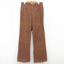 W36★古着 COTLER コーデュロイ パンツ メンズ 80年代 80s フレア タロン 濃茶 ブラウン 25mar08 中古 ボトムス ロング