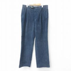 W35★古着 コーデュロイ パンツ メンズ 90年代 90s 太畝 USA製 紺 ネイビー 25mar25 中古 ボトムス ロング
