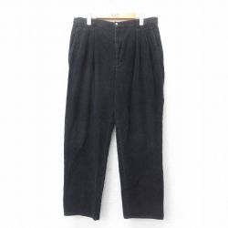 W34★古着 HAGGAR コーデュロイ パンツ メンズ 太畝 コットン 黒 ブラック 25mar25 中古 ボトムス ロング