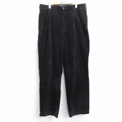 W38★古着 ラルフローレン Ralph Lauren ポロゴルフ ブランド コーデュロイ パンツ メンズ 90年代 90s 太畝 黒 ブラック 【spe】 25sep13 中古 ボトムス ロング