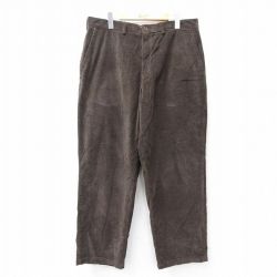 W36★古着 コーデュロイ パンツ メンズ 太畝 コットン 茶 ブラウン 25sep18 中古 ボトムス ロング