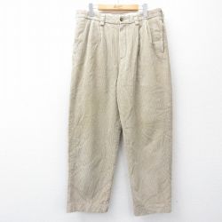 W34★古着 エルエルビーン LLBEAN コーデュロイ パンツ メンズ 00年代 00s 太畝 コットン ベージュ カーキ 25sep18 中古 ボトムス ロング