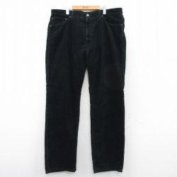 W41★古着 ラルフローレン Ralph Lauren ブランド コーデュロイ パンツ メンズ 大きいサイズ 黒系 ブラック 25sep18 中古 ボトムス ロング