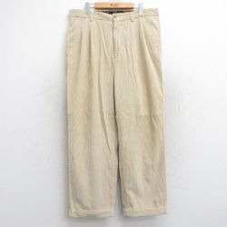 【20%OFF】W36★古着 トミーヒルフィガー TOMMY HILFIGER ブランド コーデュロイ パンツ メンズ 太畝 薄ベージュ カーキ 25sep26 中古 ボトムス ロング