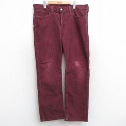 W39★古着 リーバイス Levis 514 コーデュロイ パンツ メンズ エンジ 25sep26 中古 ボトムス ロング