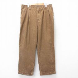 W38★古着 コーデュロイ パンツ メンズ 太畝 茶系 ブラウン 25oct03 中古 ボトムス ロング