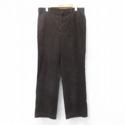 W34★古着 コーデュロイ パンツ メンズ 90年代 90s こげ茶 ブラウン 25oct03 中古 ボトムス ロング