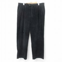 W38★古着 コーデュロイ パンツ メンズ 90年代 90s 太畝 黒 ブラック 25oct03 中古 ボトムス ロング