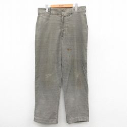 W35★古着 コーデュロイ パンツ メンズ 80年代 80s グレー系 25oct11 中古 ボトムス ロング