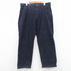 W36★古着 コーデュロイ パンツ メンズ 紺 ネイビー 25oct11 中古 ボトムス ロング
