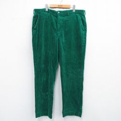 W38★古着 ラルフローレン Ralph Lauren ブランド コーデュロイ パンツ メンズ 90年代 90s 太畝 コットン 緑 グリーン 25oct15 中古 ボトムス ロング