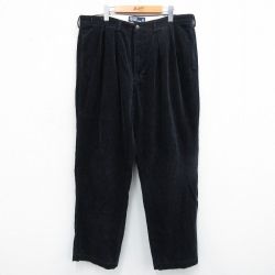 W40★古着 ラルフローレン Ralph Lauren ブランド コーデュロイ パンツ メンズ 90年代 90s ANDREW 太畝 大きいサイズ コットン 黒 ブラック 25oct15 中古 ボトムス ロング