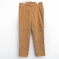 W36★古着 トミーヒルフィガー TOMMY HILFIGER ブランド コーデュロイ パンツ メンズ 太畝 コットン 茶系 ブラウン 25oct25 中古 ボトムス ロング
