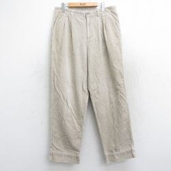 W33★古着 ギャップ GAP コーデュロイ パンツ メンズ 太畝 コットン 薄ベージュ カーキ 25oct25 中古 ボトムス ロング